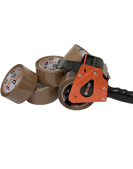 Brown Packaging Tape with Dispenser 48mm x 66m Pack of 6 Rolls