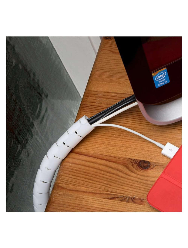 DESKit Spiral Wrap Cable Tidy White