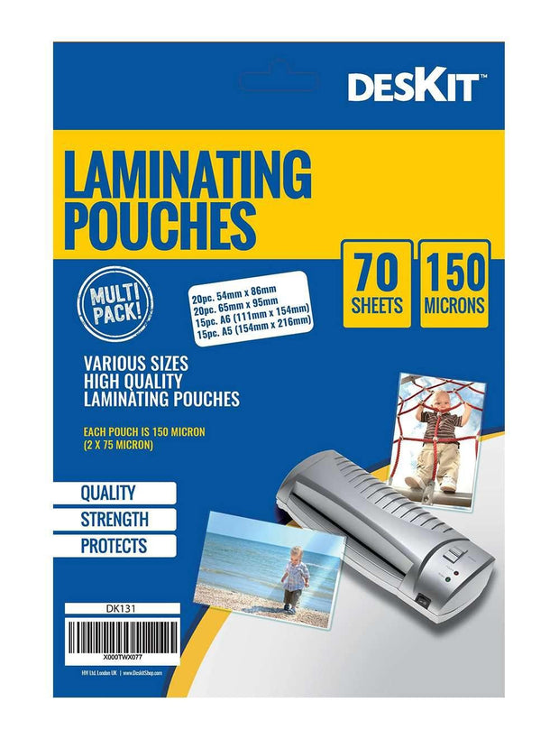 DESKit Laminating Pouches Multi-Pack A5 A6 and smaller sizes