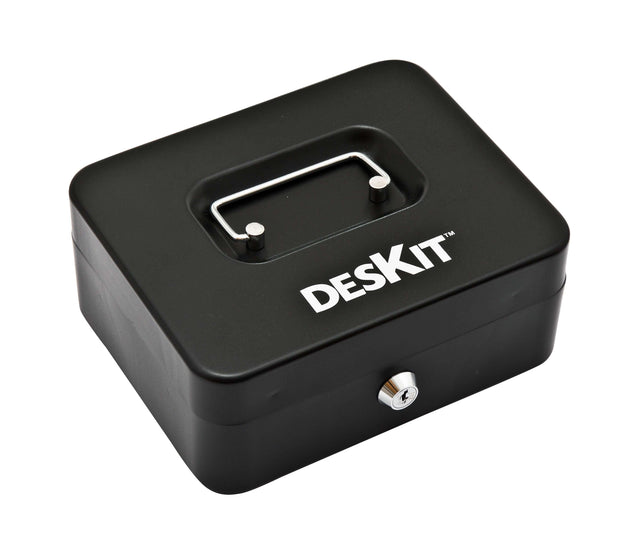 DESKit 8" Cash Box with cash tray and 2 keys for petty cash
