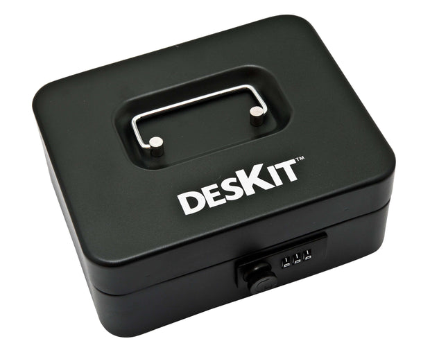8" Cash Box with Combination Lock For Petty Cash Black|DESKITSHOP