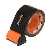 Brackit Brown Packing Tape with Compact Dispenser, 48mm x 66m, Pack of 6 Rolls - Deskit