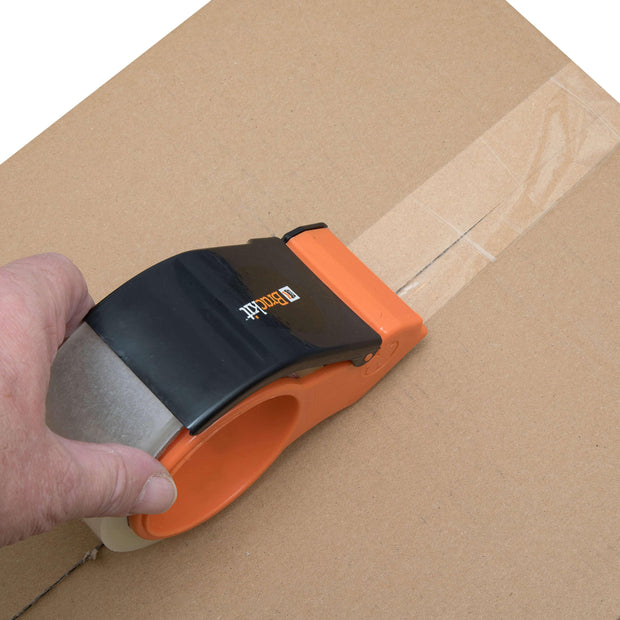 Clear Packing Tape with Compact Dispenser, 48mm x 66m, Pack of 6 Rolls - Deskit