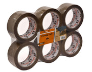 Brackit Brown Packaging Tape 48mm x 66m, Bulk Pack of 6 Rolls - Deskit
