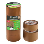 Brown Packing Tape - Multi-width (2 x 48mm and 2 x 75mm) Pack of 4 Rolls - 66m