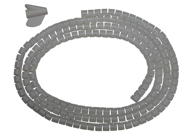 Spiral Wrap Cable Tidy 2 meters with Fitting Tool (Grey) - Deskit