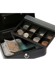 Small 6" Cash Box With 2 Keys For Petty Cash (Black)